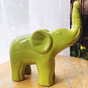 Chartreuse ceramic elephant